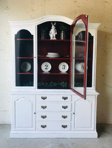 Classy Large Vintage Farmhouse China Cabinet