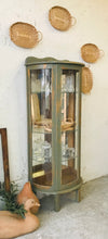 Load image into Gallery viewer, Chippy Green Lighted Curio Cabinet