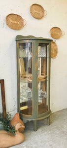 Chippy Green Lighted Curio Cabinet