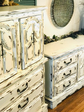 Load image into Gallery viewer, Gorgeous Mediterranean Style Armoire &amp; Long Dresser Set