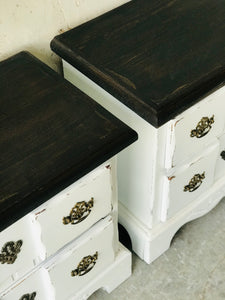 Chunky Vintage Farmhouse Nightstand Set