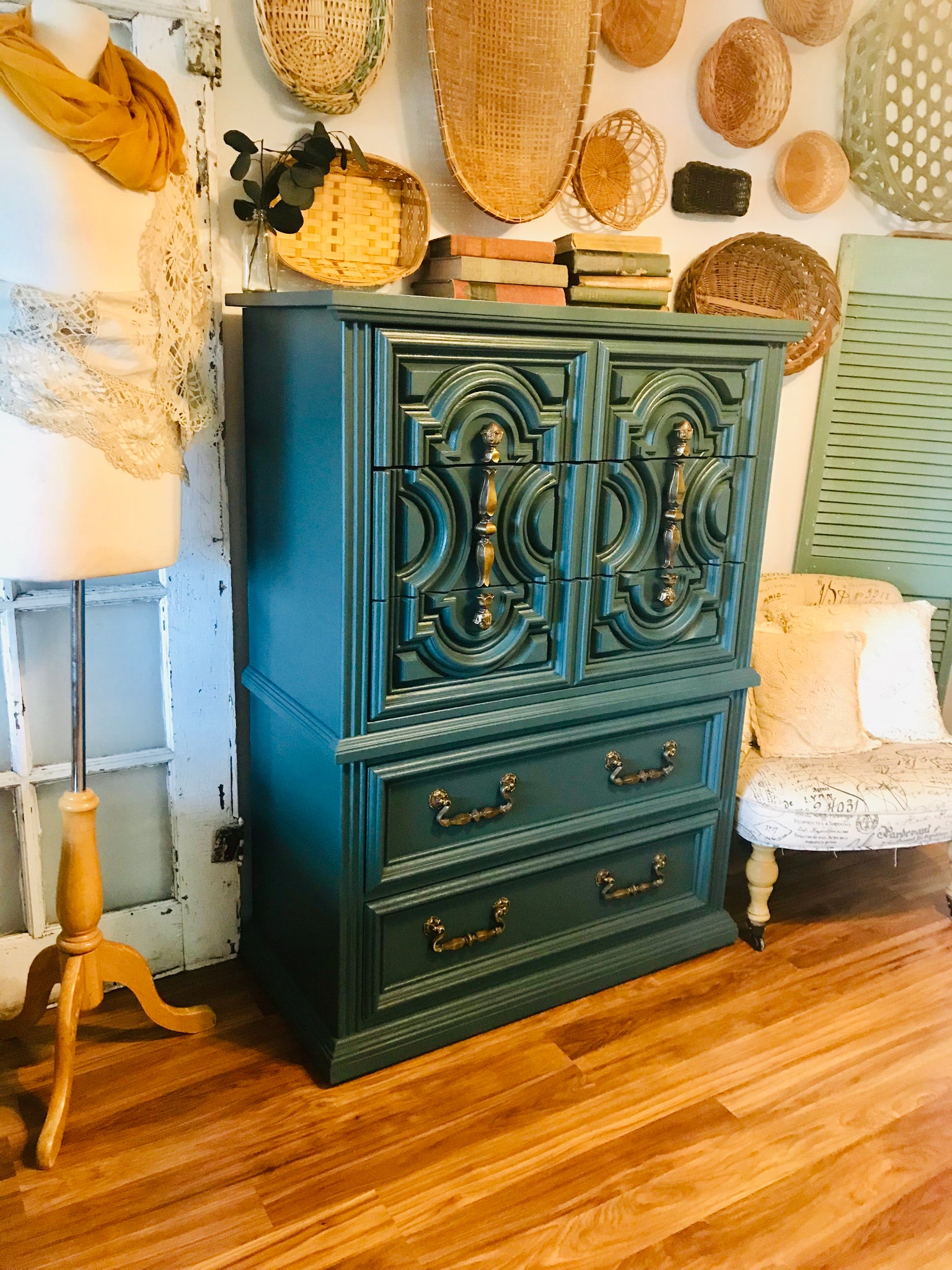 Gorgeous Vintage Mediterranean Chest of Drawers  Farmhouse Friar