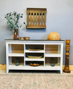 Beautiful Coastal Neutral TV Stand or Entryway Storage