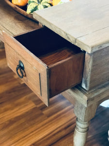 Primitive Natural Wood Coffee Table or Bench Seat