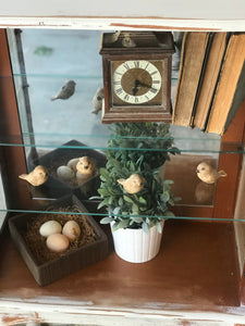 Distressed Petite Farmhouse Curio Cabinet