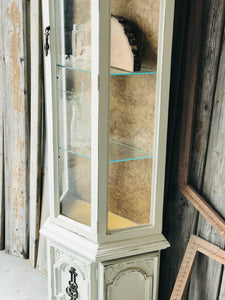 Vintage Narrow Curio Cabinet