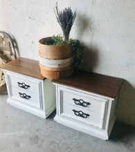 Load image into Gallery viewer, Perfect Vintage Farmhouse Nightstand Set