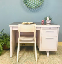 Load image into Gallery viewer, Amazing MCM Pink Metal Tanker Desk &amp; Chair