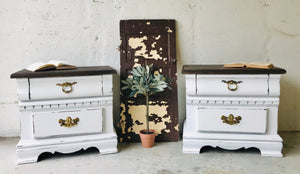 Perfect Chunky Rustic Nightstand Set