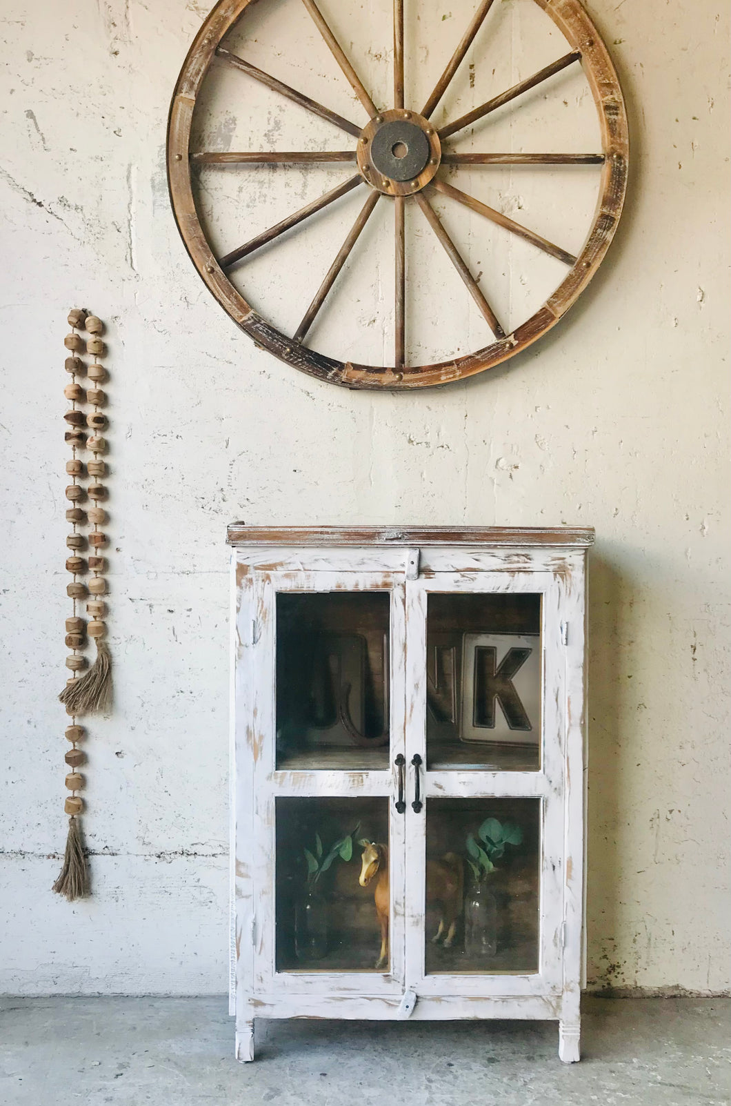 Petite Chippy Farmhouse Display Cabinet