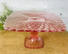 Load image into Gallery viewer, Pretty pink glass cake stand