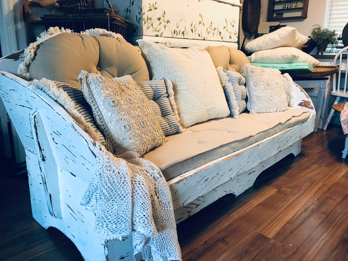 Gorgeous Reclaimed Coach/Buggy Wood Couch