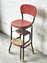 Load image into Gallery viewer, Vintage Folding Kitchen Stool