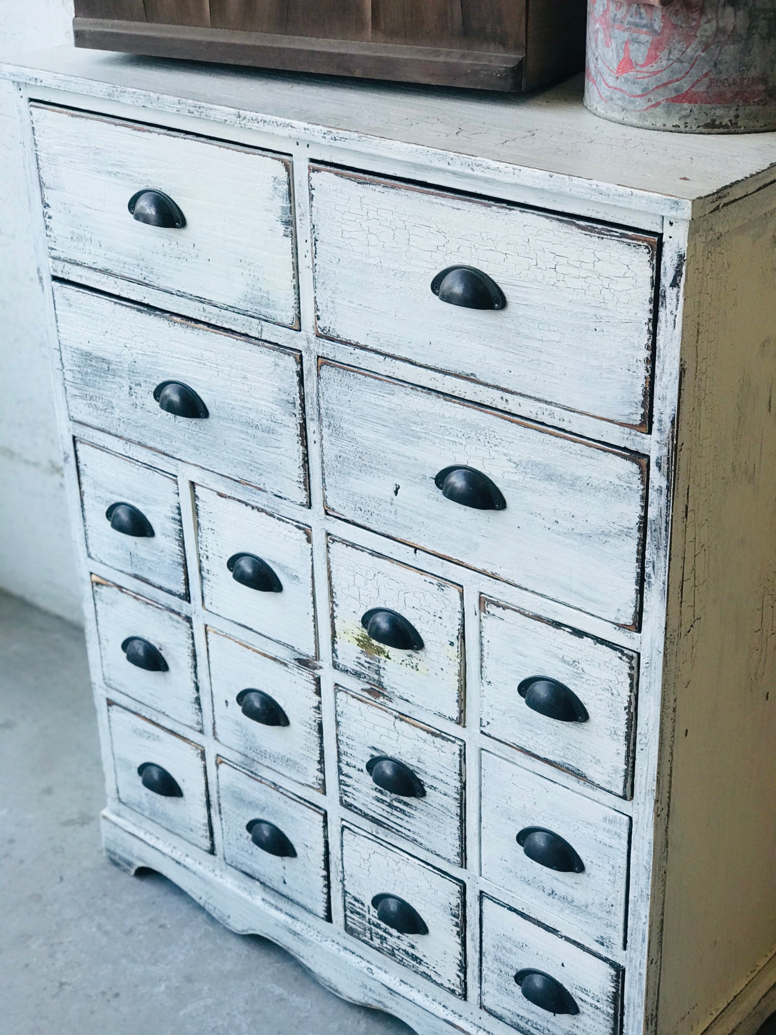 Green Chippy Apothecary Cabinet