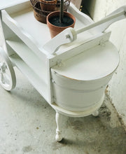 Load image into Gallery viewer, Pretty Vintage Rolling Tea or Garden Cart