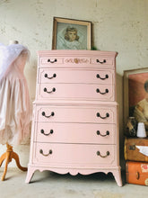 Load image into Gallery viewer, Stunning Vintage Pink Tall Chest of Drawers