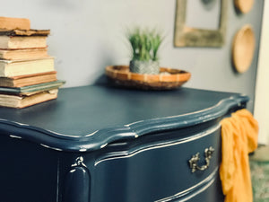 Beautiful French Provincial Navy Chest of Drawers