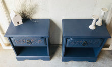 Load image into Gallery viewer, Darling Vintage Navy Nightstand Set