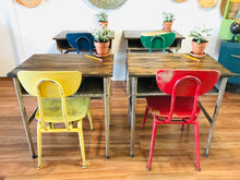 Load image into Gallery viewer, Four Adorable Vintage School Desks &amp; Chairs