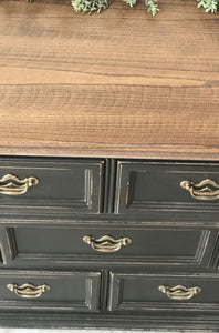 Moody Black Farmhouse Buffet, Dresser, or TV Stand