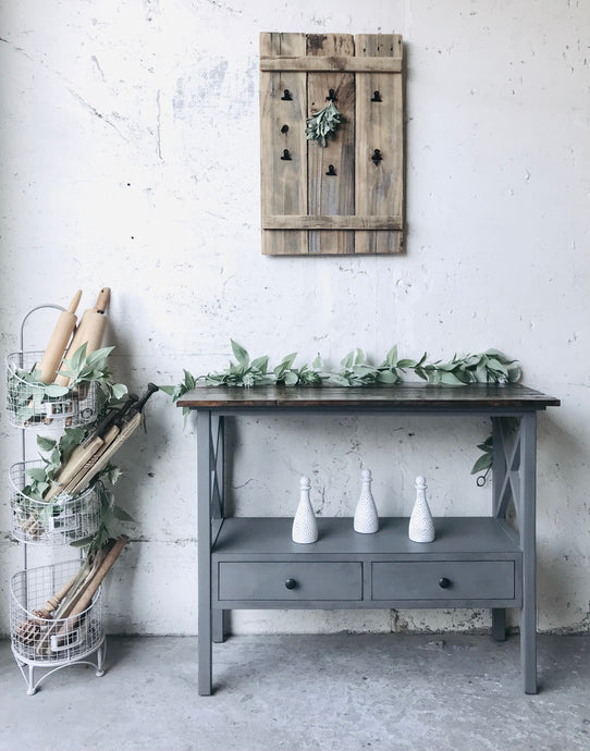 Beautiful Farmhouse Entryway Table or Coffee Bar