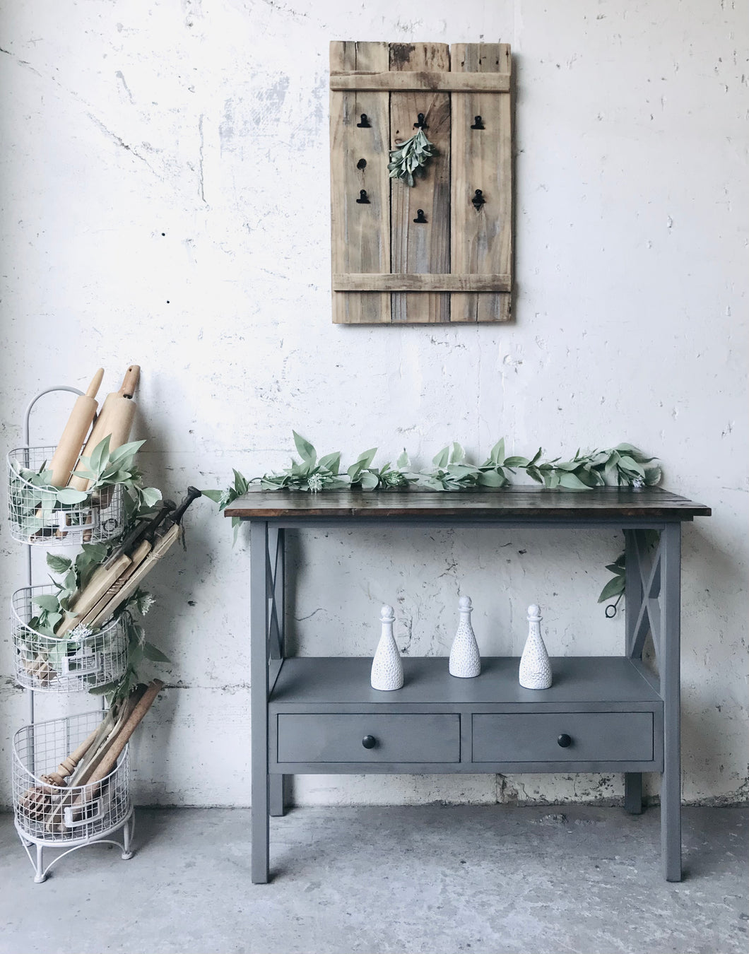 Beautiful Farmhouse Entryway Table or Coffee Bar