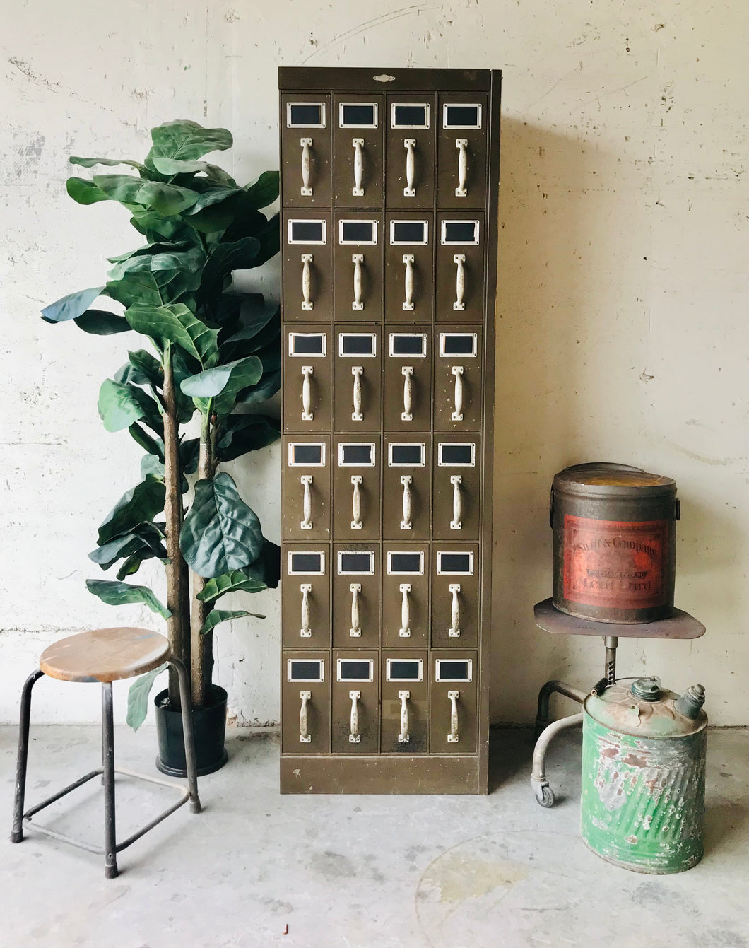 Amazing Vintage Industrial Parts Cabinet