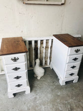 Load image into Gallery viewer, Pretty Repurposed Farmhouse Nightstand Set (2)
