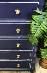 Coastal Navy Chest of Drawers & Nightstand Set