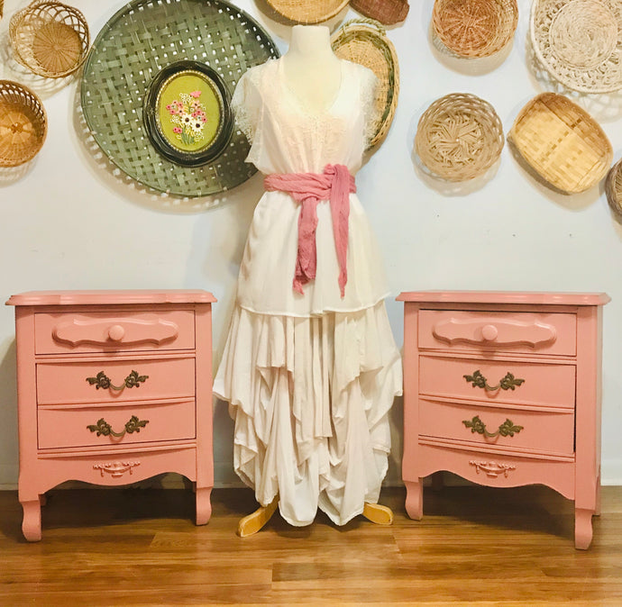 Beautiful Vintage French Provincial Nightstand Set