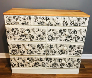 Beautiful Vintage Handmade Wood Chest of Drawers