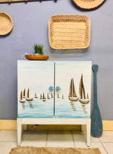 Load image into Gallery viewer, Cute Coastal Scene Painted Cabinet