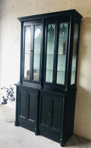 Classy Vintage Black China Cabinet