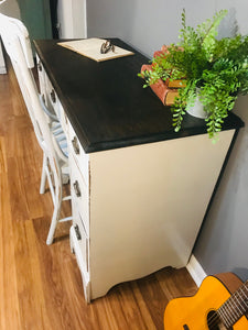 Pretty Vintage Wood Desk & Chair