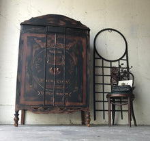 Load image into Gallery viewer, Unique Antique Wardrobe with Vintage Typography Design