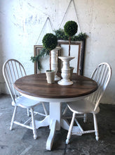 Load image into Gallery viewer, Charming Farmhouse Round or Oval Table, Two Chairs, &amp; Bench