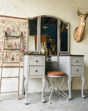 Load image into Gallery viewer, Pretty Antique Vanity &amp; Stool