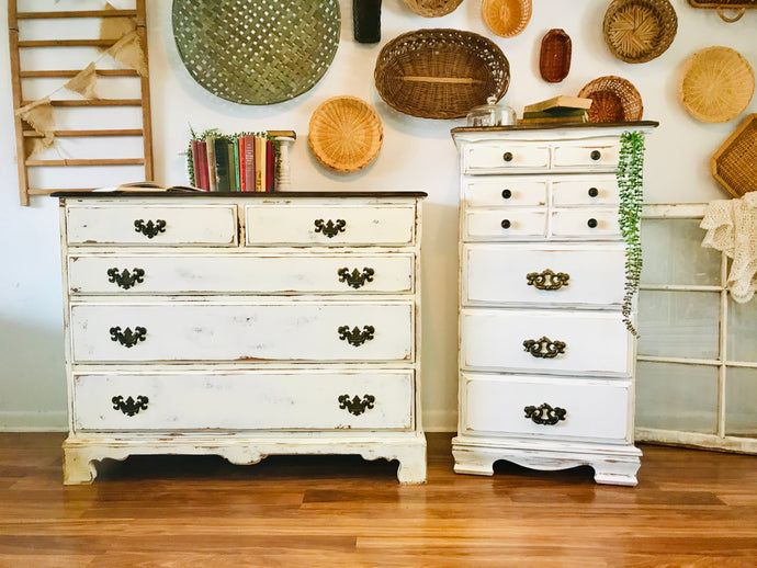 Rustic Farmhouse Bedroom Set with Dresser & Chest