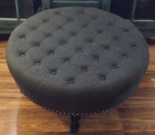 Load image into Gallery viewer, Gorgeous Tufted Round Rolling Ottoman