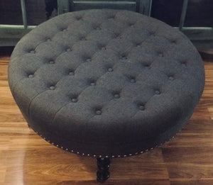 Gorgeous Tufted Round Rolling Ottoman