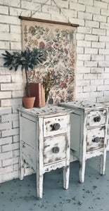 Vintage Repurposed Vanity Set of Nightstands (2)