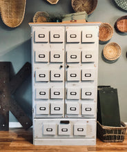 Load image into Gallery viewer, Unique Industrial Farmhouse Faux Apothecary Cabinet