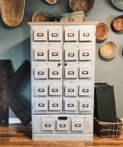 Unique Industrial Farmhouse Faux Apothecary Cabinet