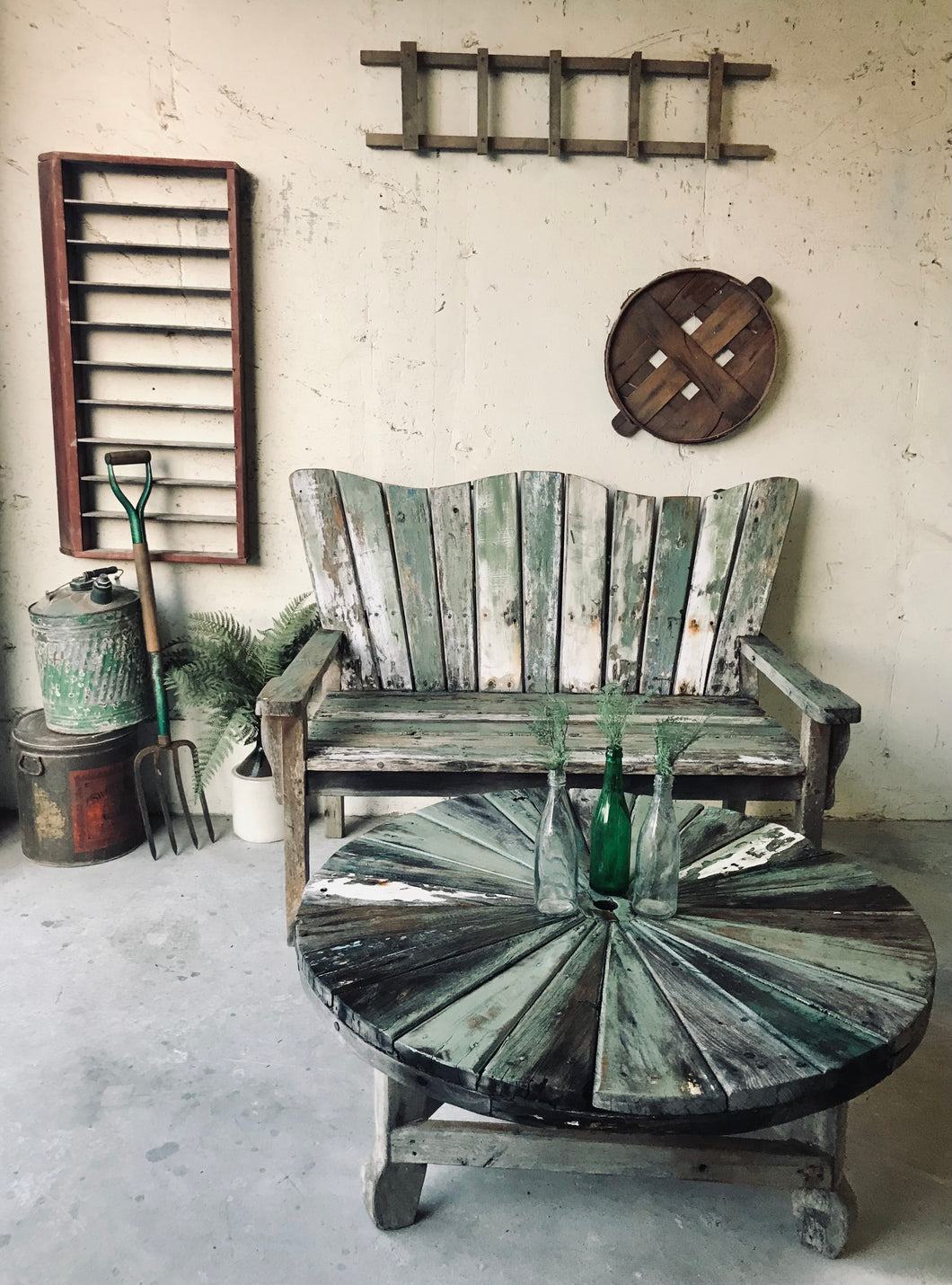 Amazing Chippy Solid Wood Indoor/Outdoor Bench & Table