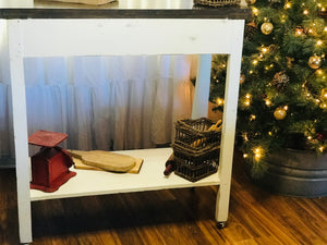 Gorgeous Antique Farmhouse Rolling Kitchen Island