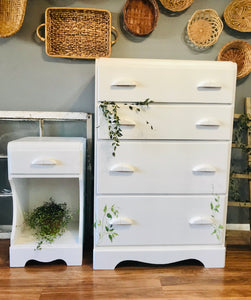 Pretty Garden Inspired Chest of Drawers & Nightstand