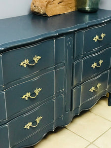 Pretty Blue French Provincial Dresser