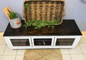 Pretty Farmhouse TV Stand Cabinet