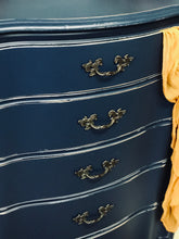 Load image into Gallery viewer, Beautiful French Provincial Navy Chest of Drawers