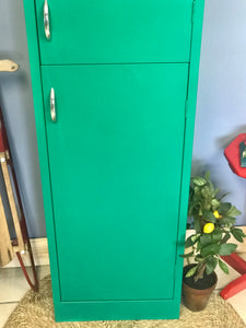 Bold Green Vintage Industrial Metal Cabinet